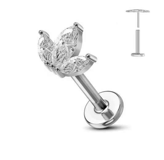 3 Lotus Flat Back Stud