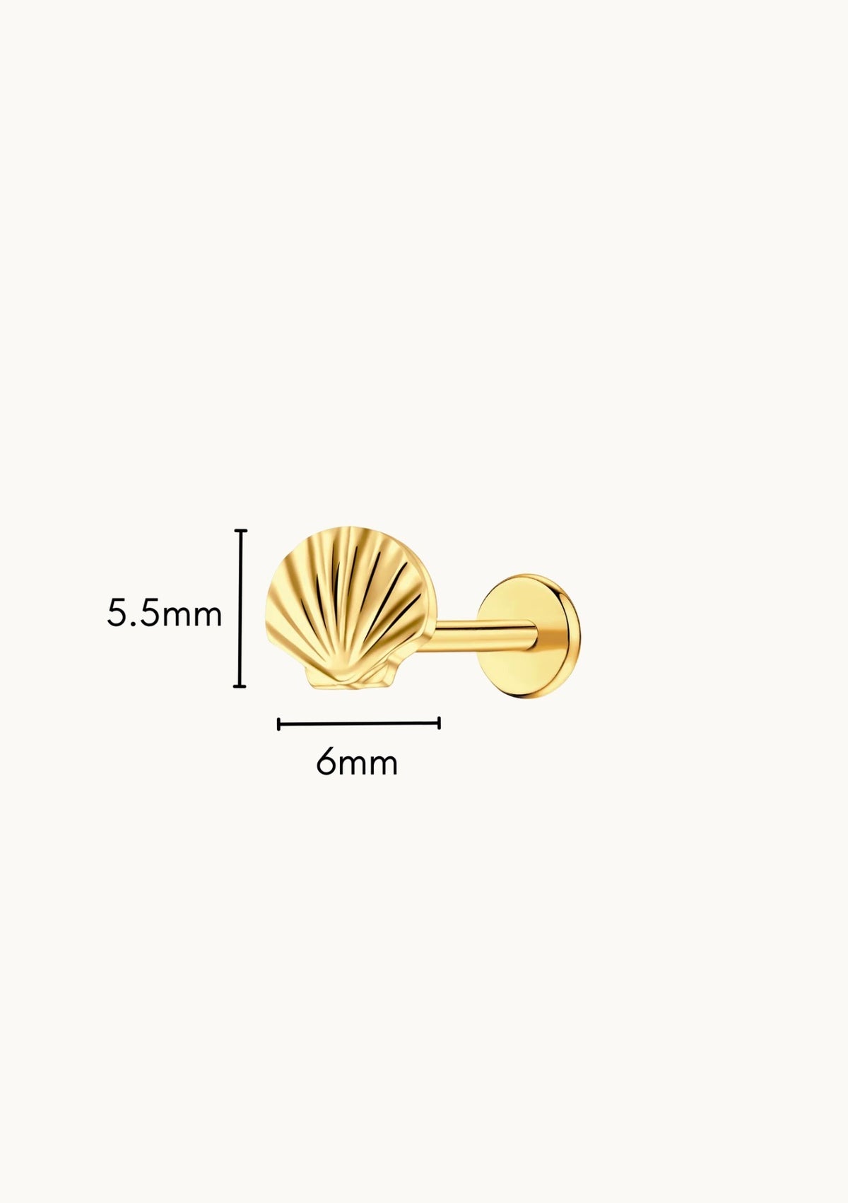 Seashell Flat Back Stud