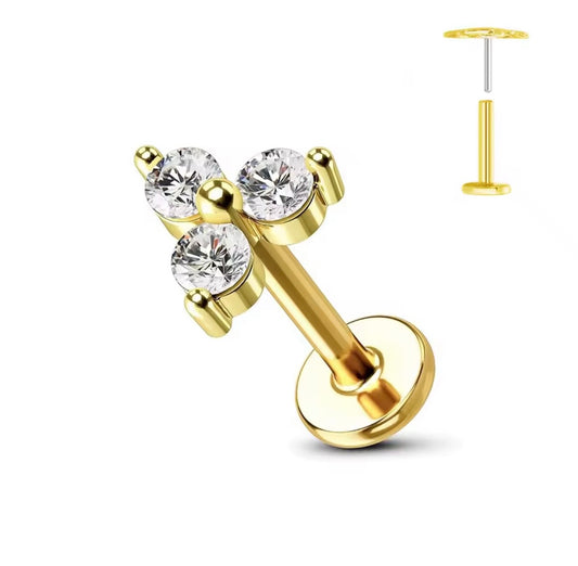 Crystal Triangle Flat Back Stud