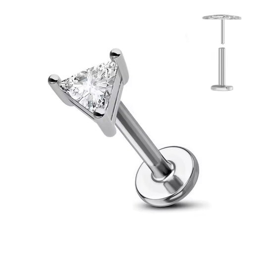 Crystal Triangle Flat Back Stud