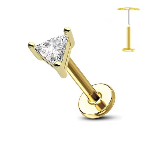 Crystal Triangle Flat Back Stud