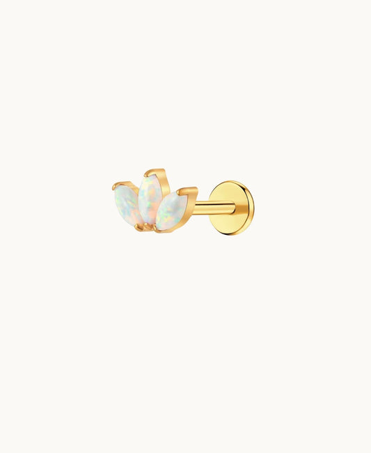 Opal Crown Jewel Flat Back Stud