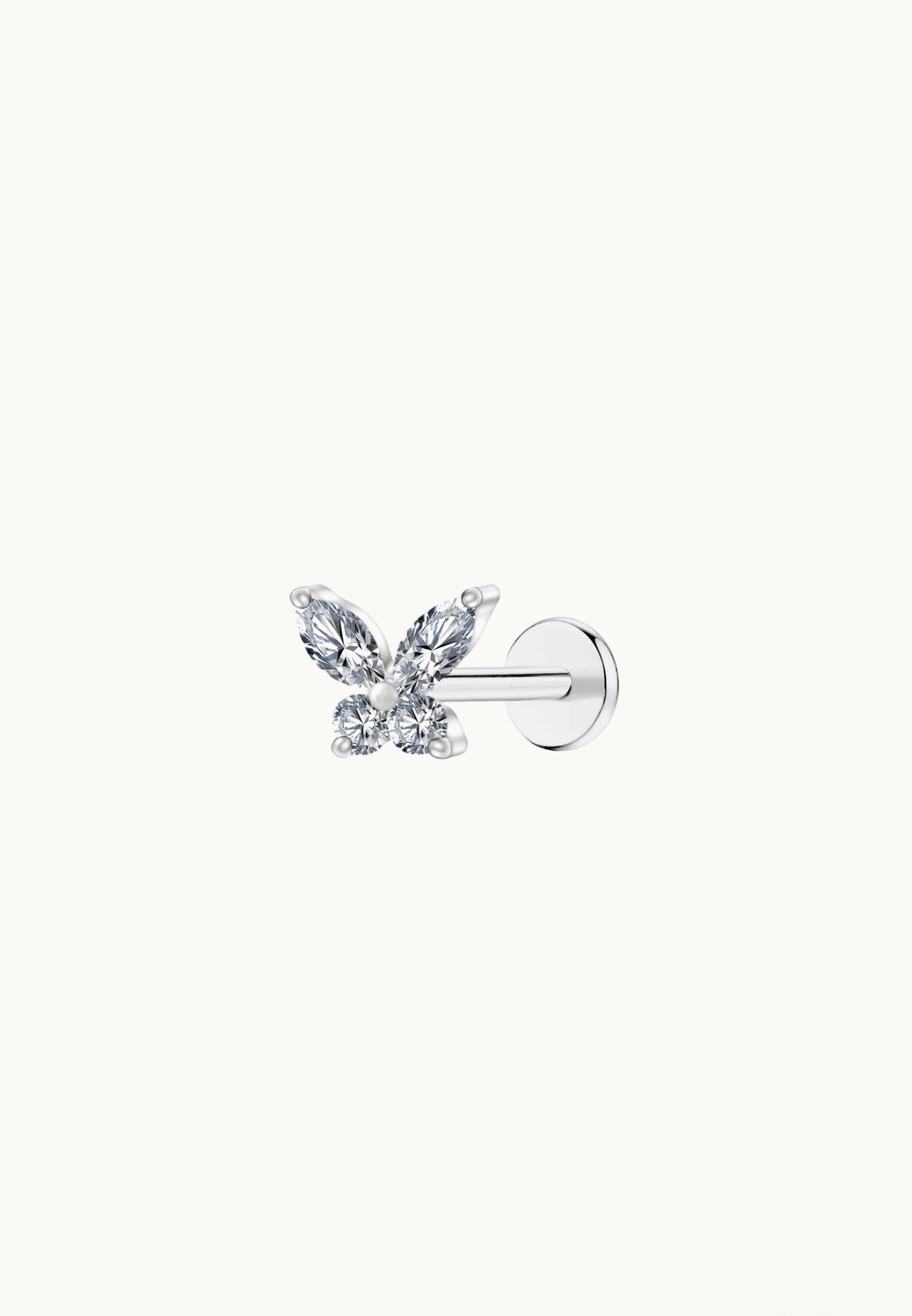 Crystal Butterfly Flat Back Stud