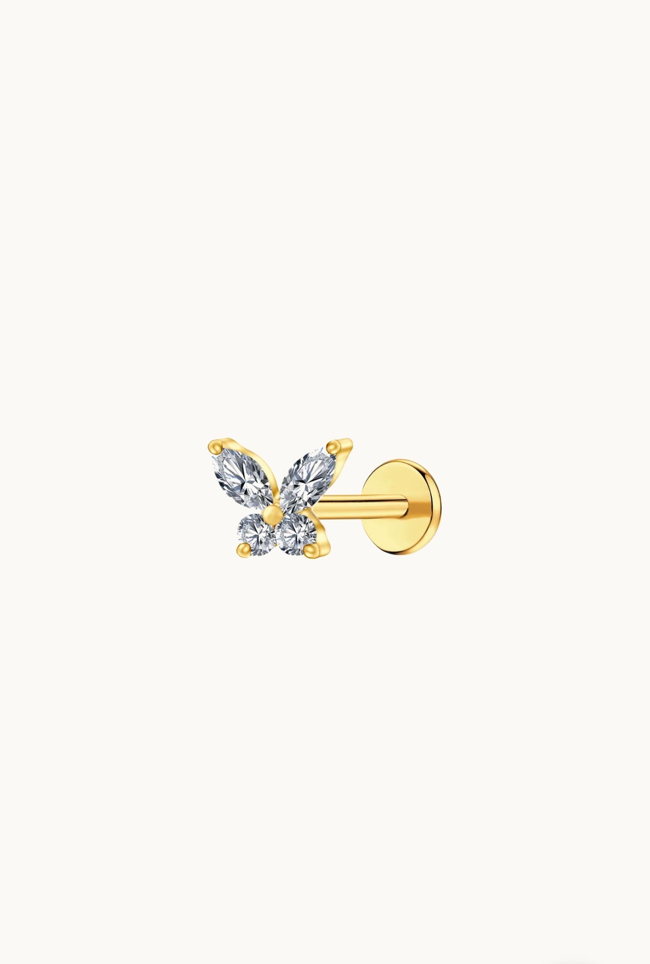 Crystal Butterfly Flat Back Stud
