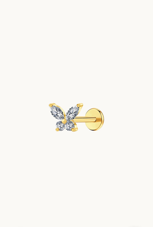 Crystal Butterfly Flat Back Stud