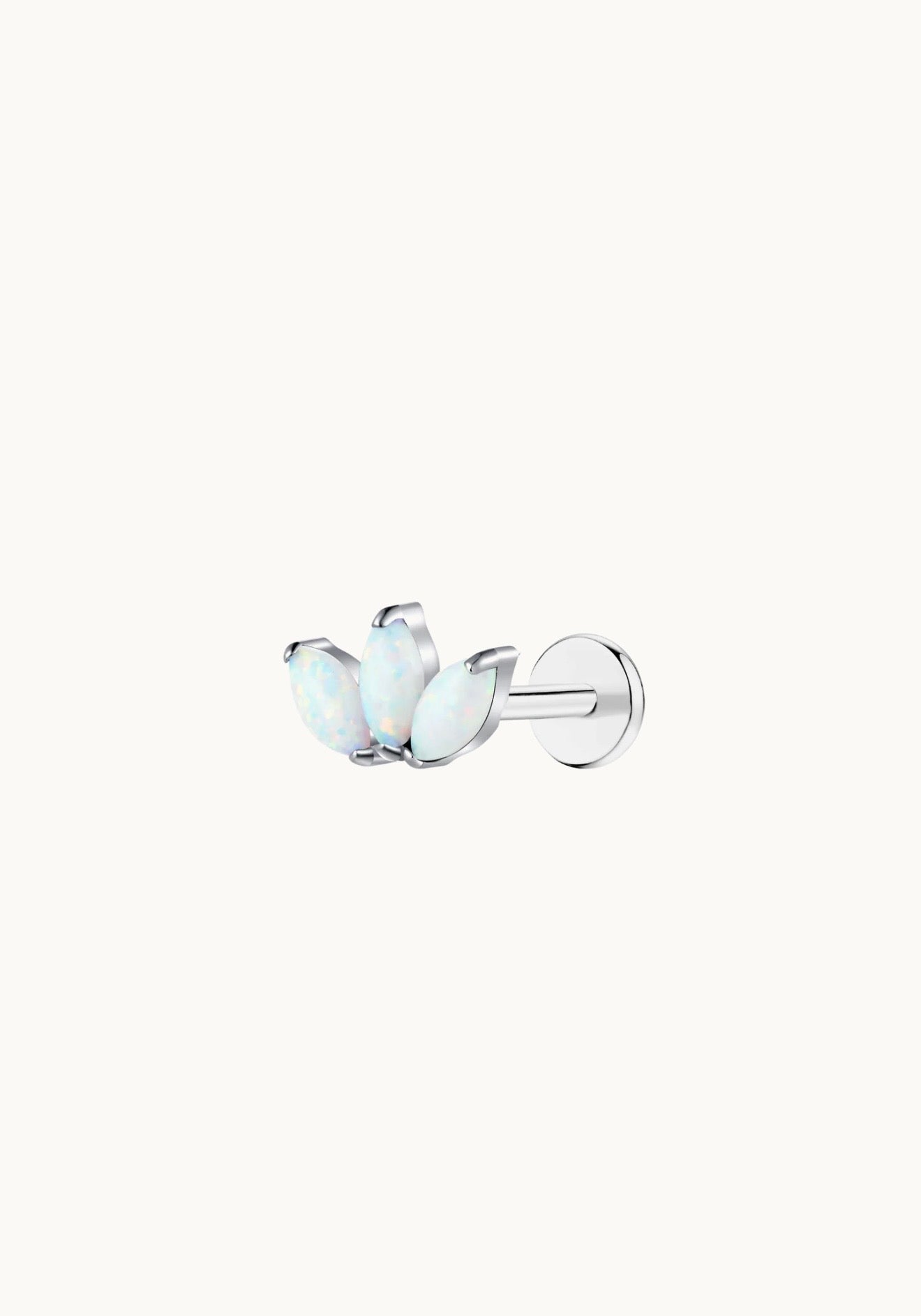 Opal Crown Jewel Flat Back Stud