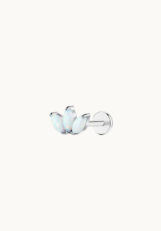 Opal Crown Jewel Flat Back Stud